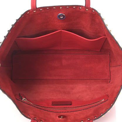 Valentino Garavani Grained Calfskin Small Rockstud Shoulder Tote Rouge Pur 7 of 8