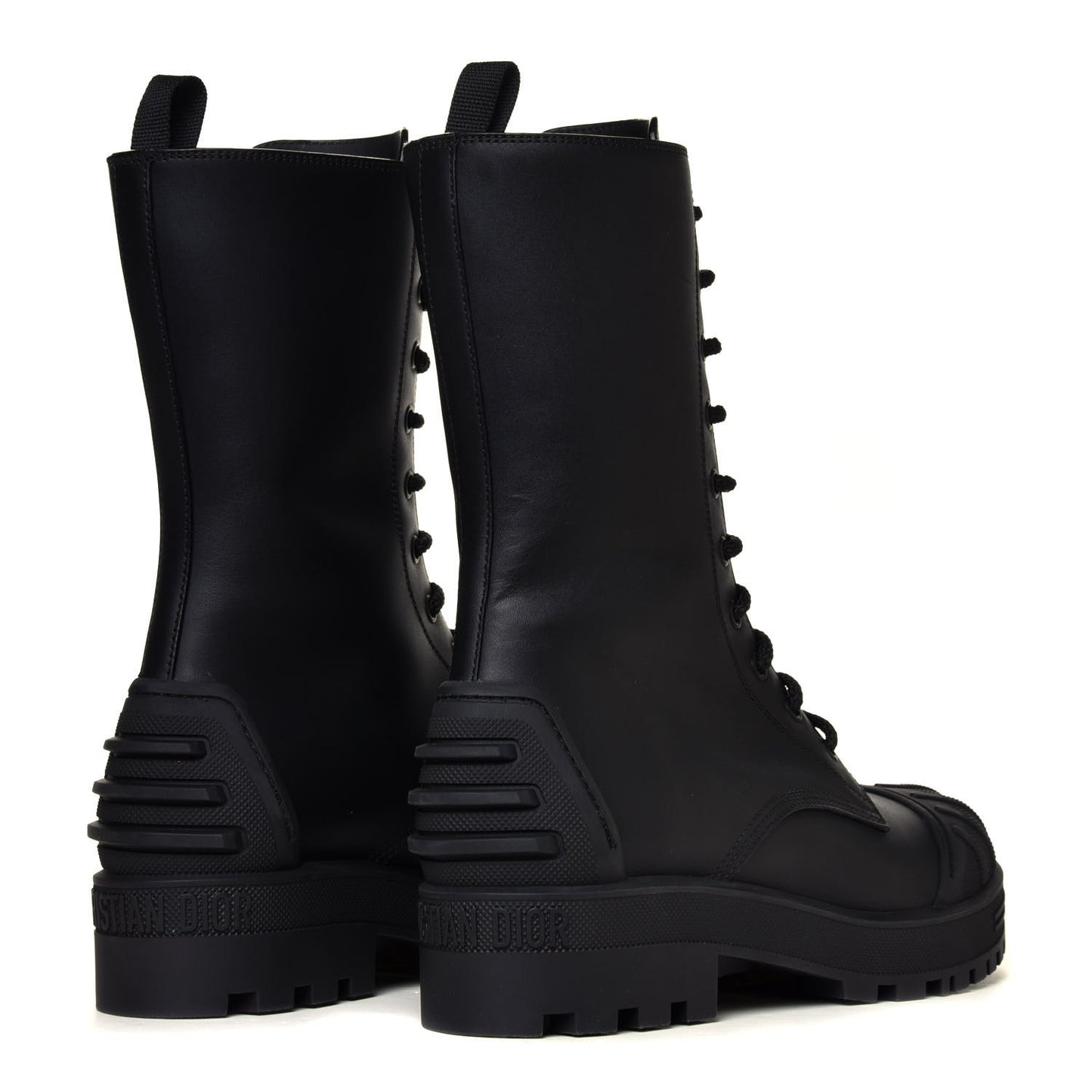 Calfskin Rubber Dioriron Boots 38 Black