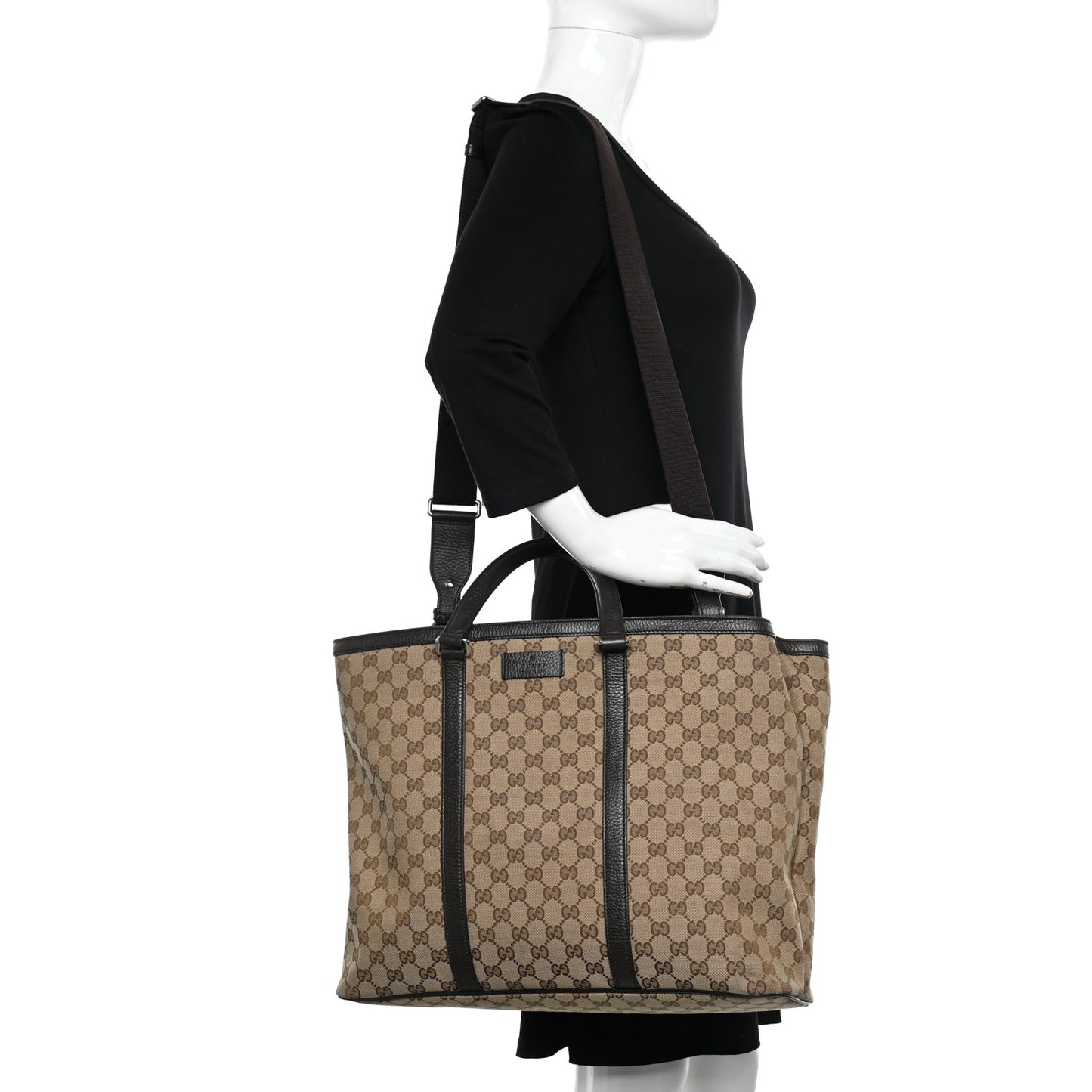 GG Monogram Large Joy Tote Bag Dark Brown