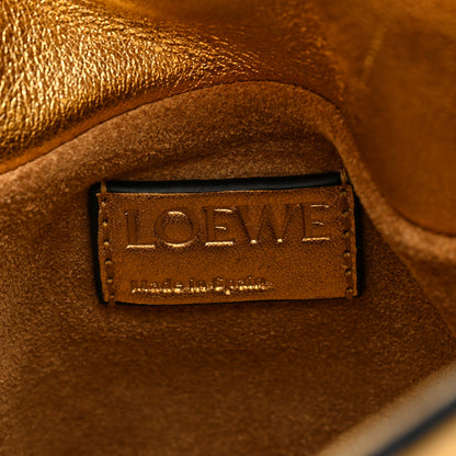 Loewe Metallic Calfskin Mini Chain Flamenco Knot Clutch Gold 6 of 9