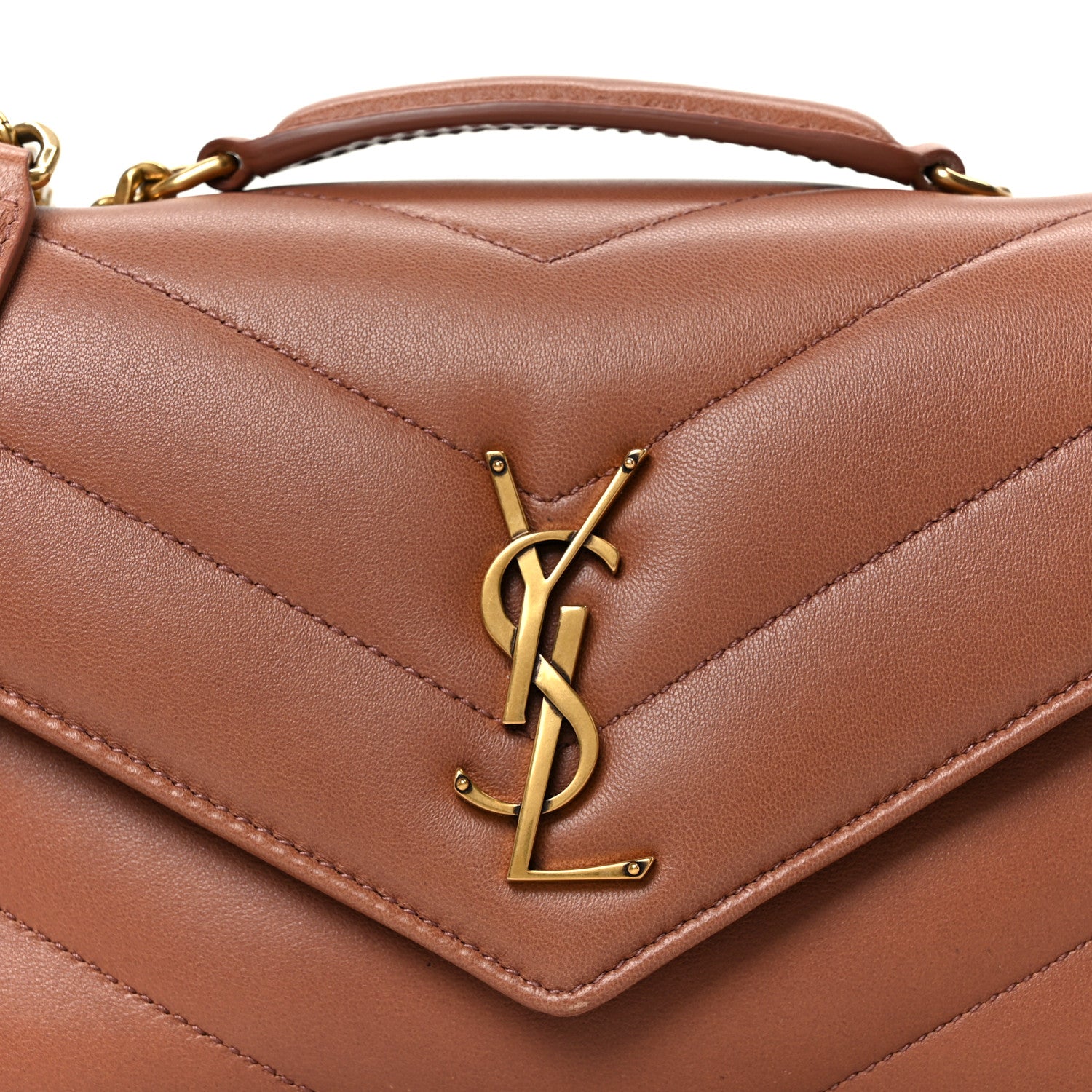 Saint Laurent Lambskin Chevron Quilted Small Loulou Hortensia 12 of 14