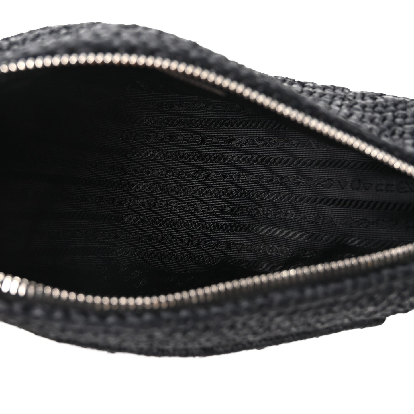 Yarn Raffia Effect Crochet Triangle Shoulder Bag Black