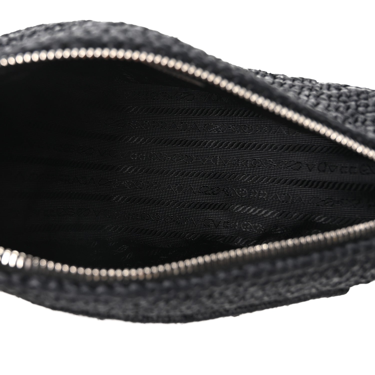Prada Yarn Raffia Effect Crochet Triangle Shoulder Bag Black 5 of 10