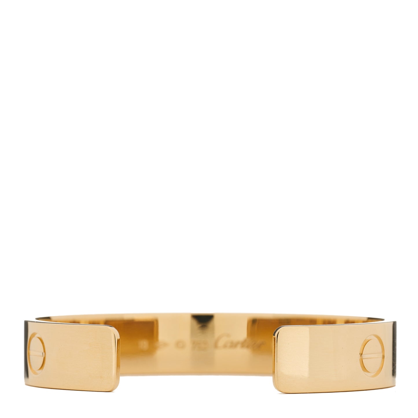 18K Yellow Gold 11mm LOVE Cuff Bracelet 18