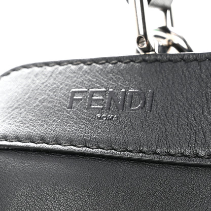 Fendi Vitello Seta Shiny Nappa Logo Embossed Laces Small Peekaboo I SEE U Satchel Black 12 of 13