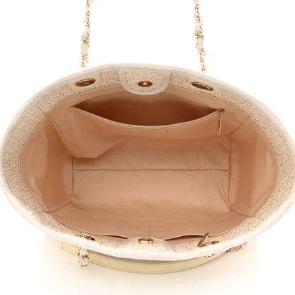 Chanel Lurex Boucle Small Deauville Tote Ivory 5 of 11