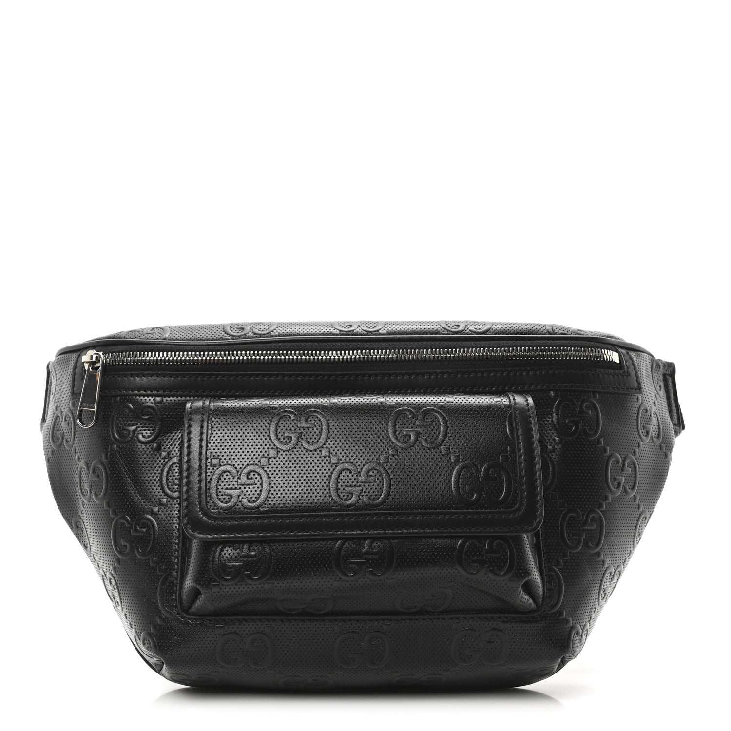 Gucci Calfskin GG Tennis Embossed Pocket Belt Bag Black 1 of 10
