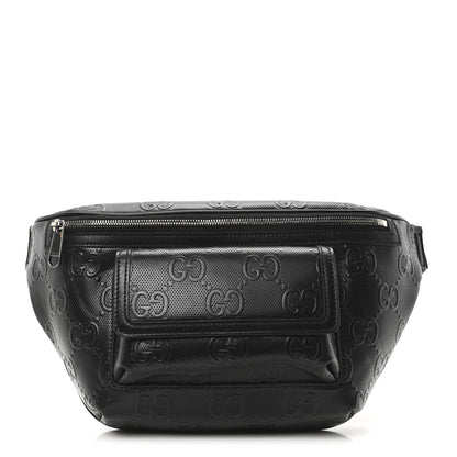 Gucci Calfskin GG Tennis Embossed Pocket Belt Bag Black 1 of 10
