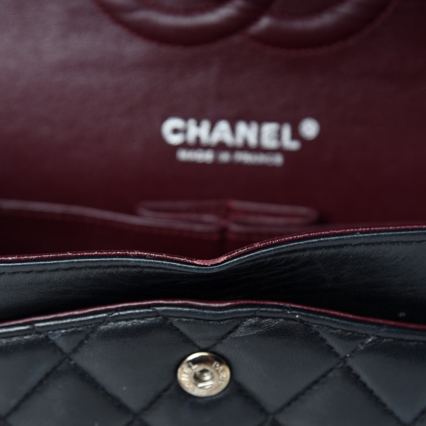 Lambskin Quilted Medium Double Flap Black