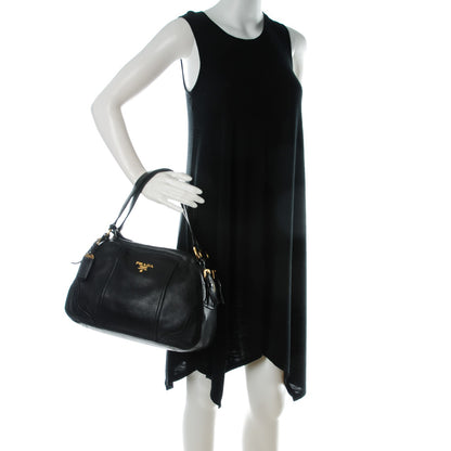 Prada Deerskin Shoulder Bag Black 2 of 9