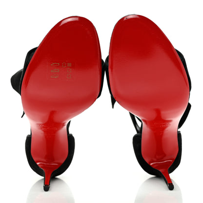 Christian Louboutin Veau Velours Silk Bow Torrida Alta 100 Sandals 39 Black 5 of 9