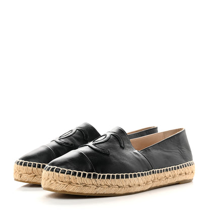Chanel Lambskin CC Espadrilles 39 Black 3 of 8