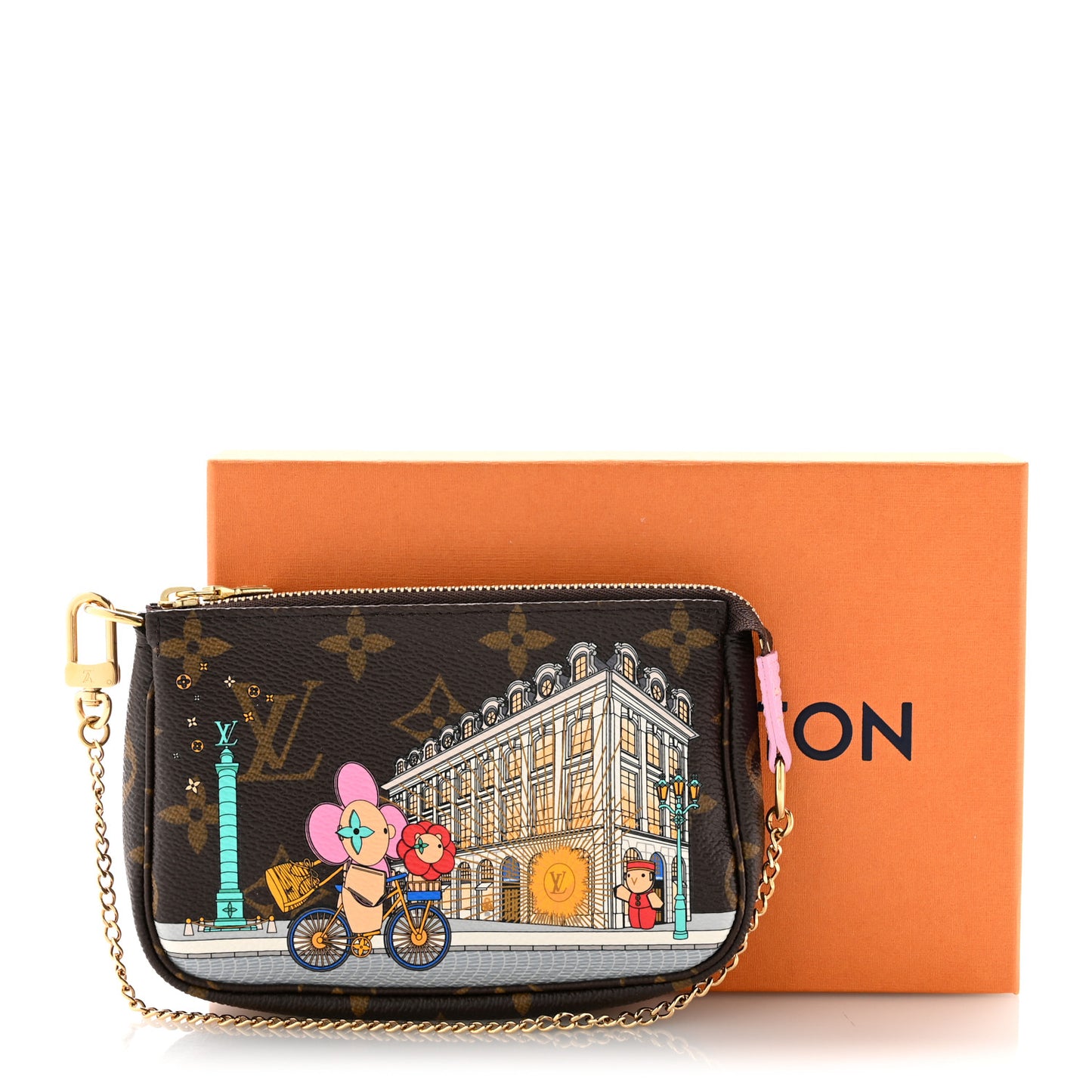 Monogram 2022 Christmas Animation Paris Mini Pochette Accessories Pink