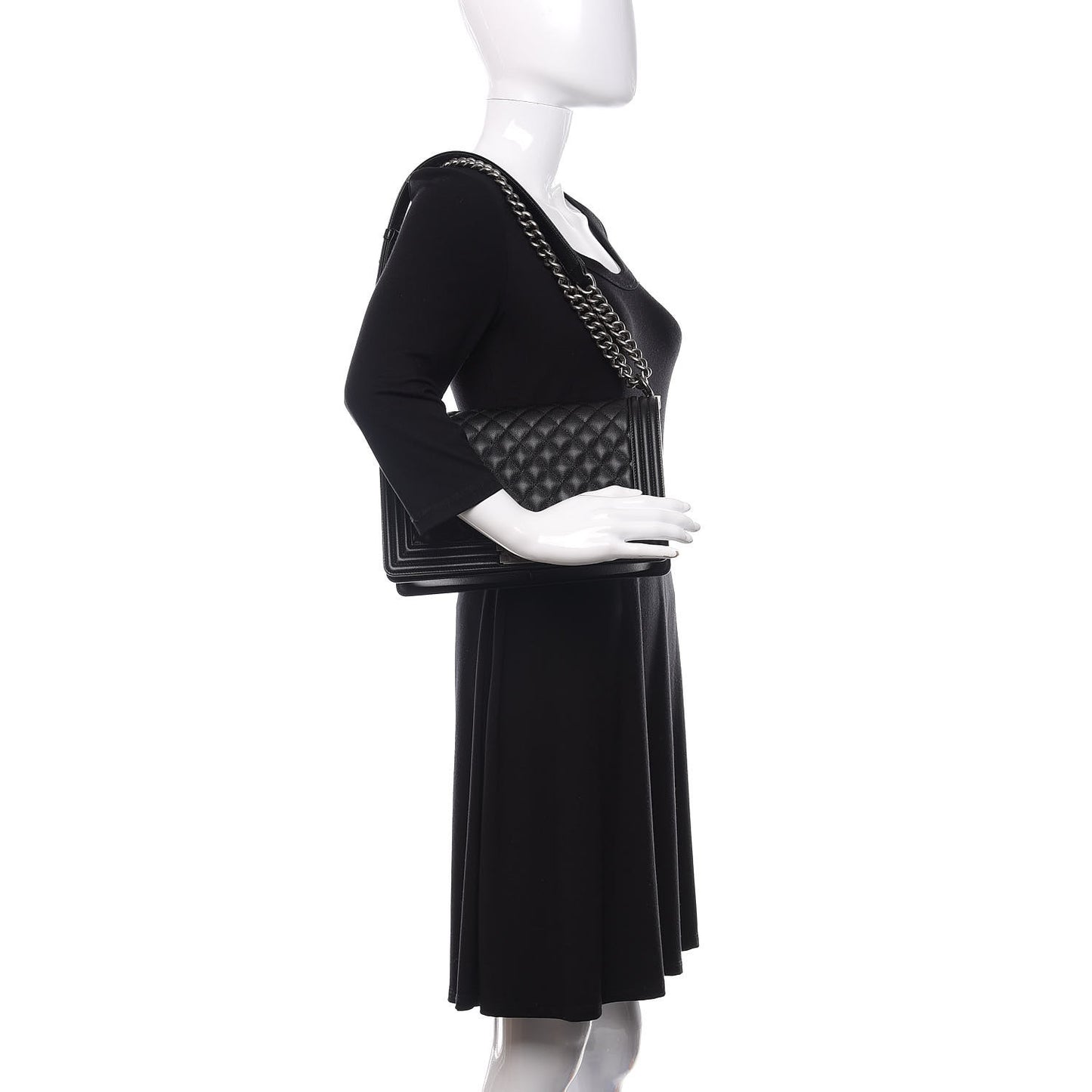 Caviar Quilted New Medium Boy Flap Black