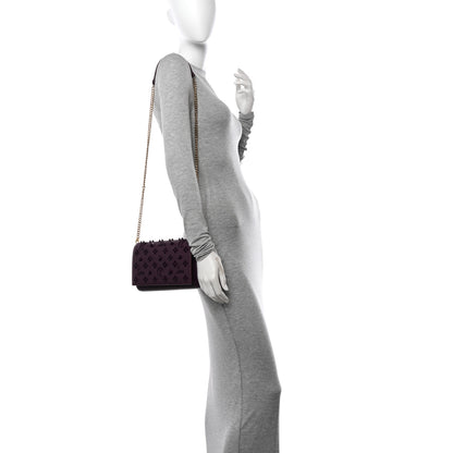 Christian Louboutin Calfskin Spikes Loubinthesky Paloma Clutch Merlot 3 of 9