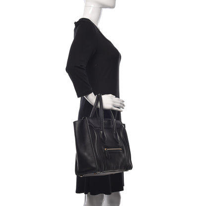 Celine Smooth Calfskin Micro Luggage Black 2 of 17