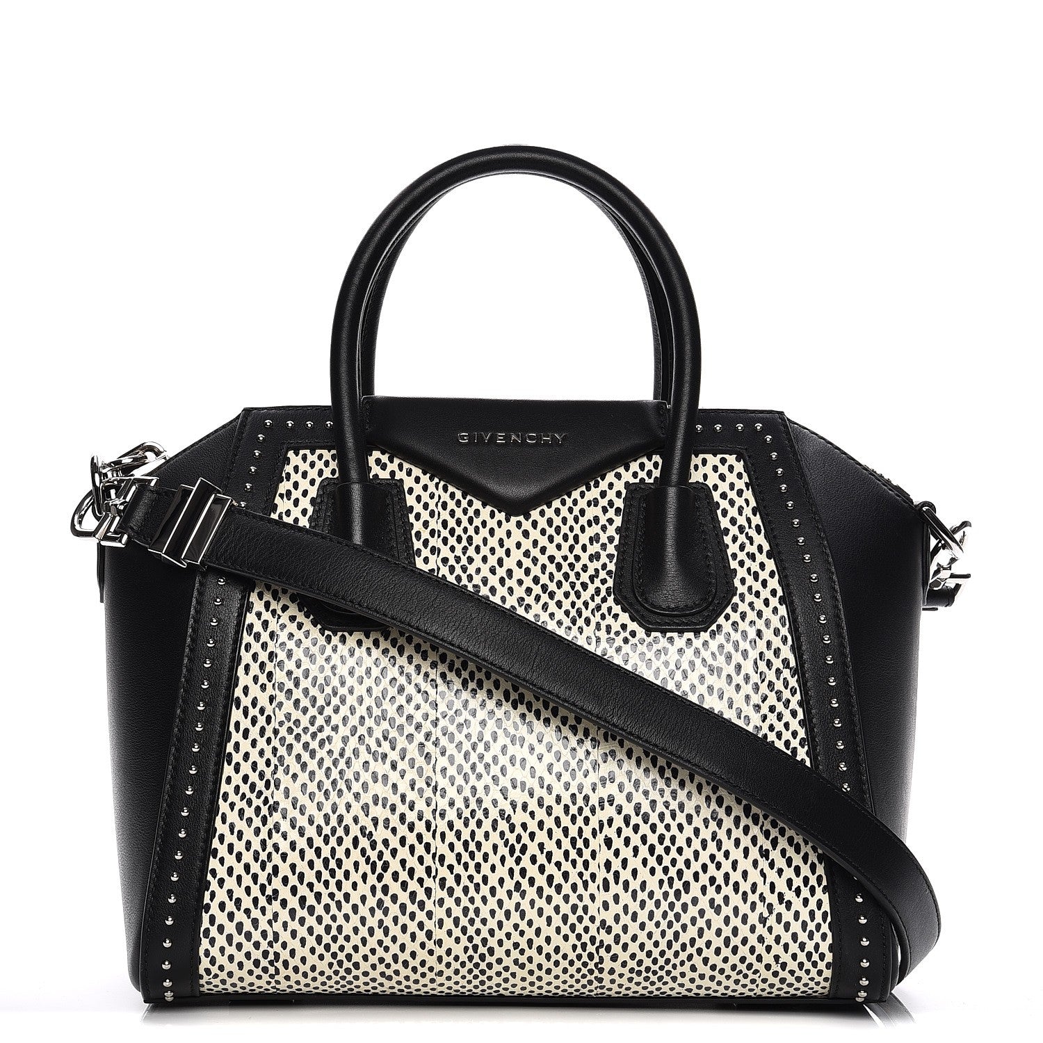 Givenchy Elaphe Calfskin Small Studded Antigona Black 1 of 10