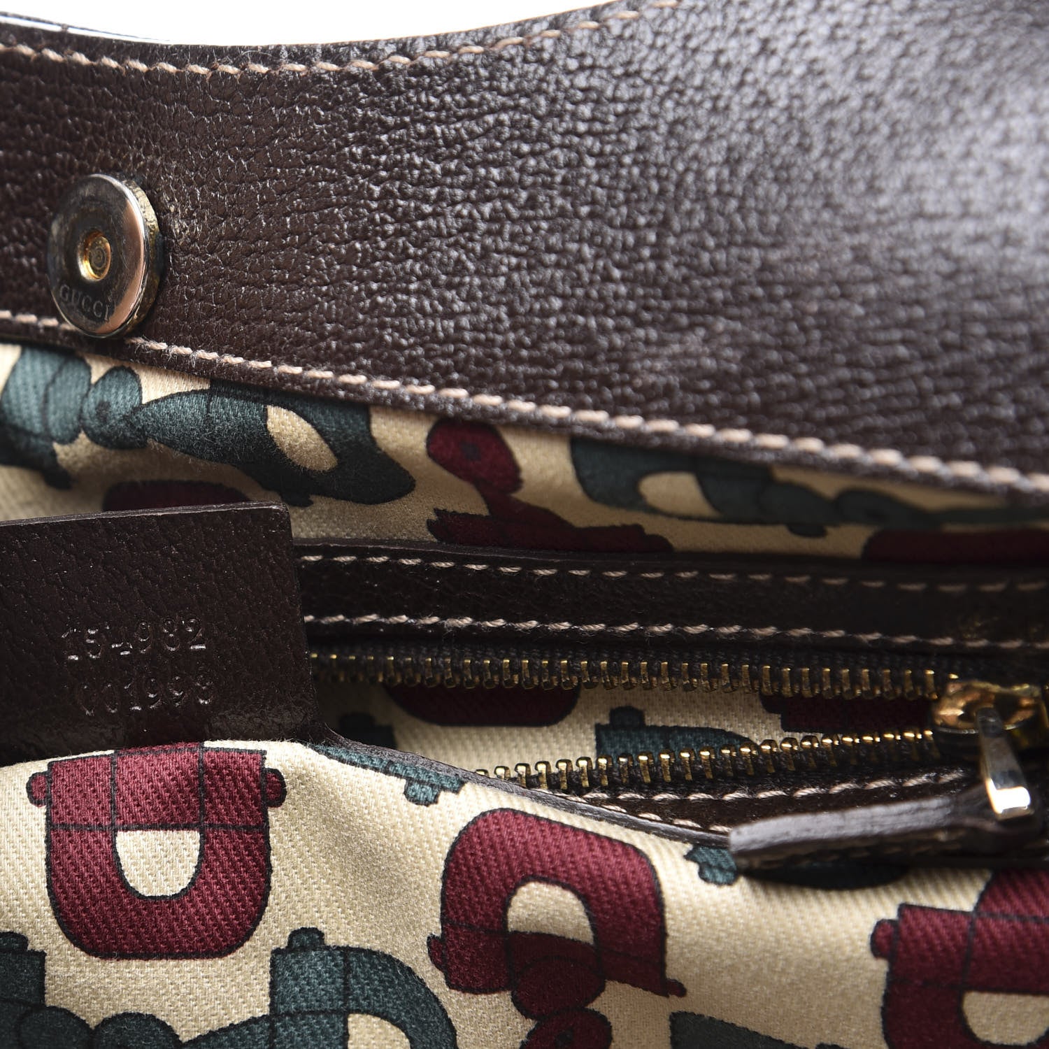 Gucci Monogram Suede Medium Charmy Shoulder Bag Dark Brown 8 of 9