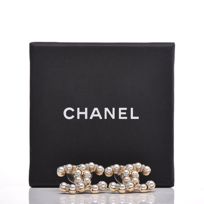 Chanel Pearl Crystal CC Earrings Gold 6 of 6