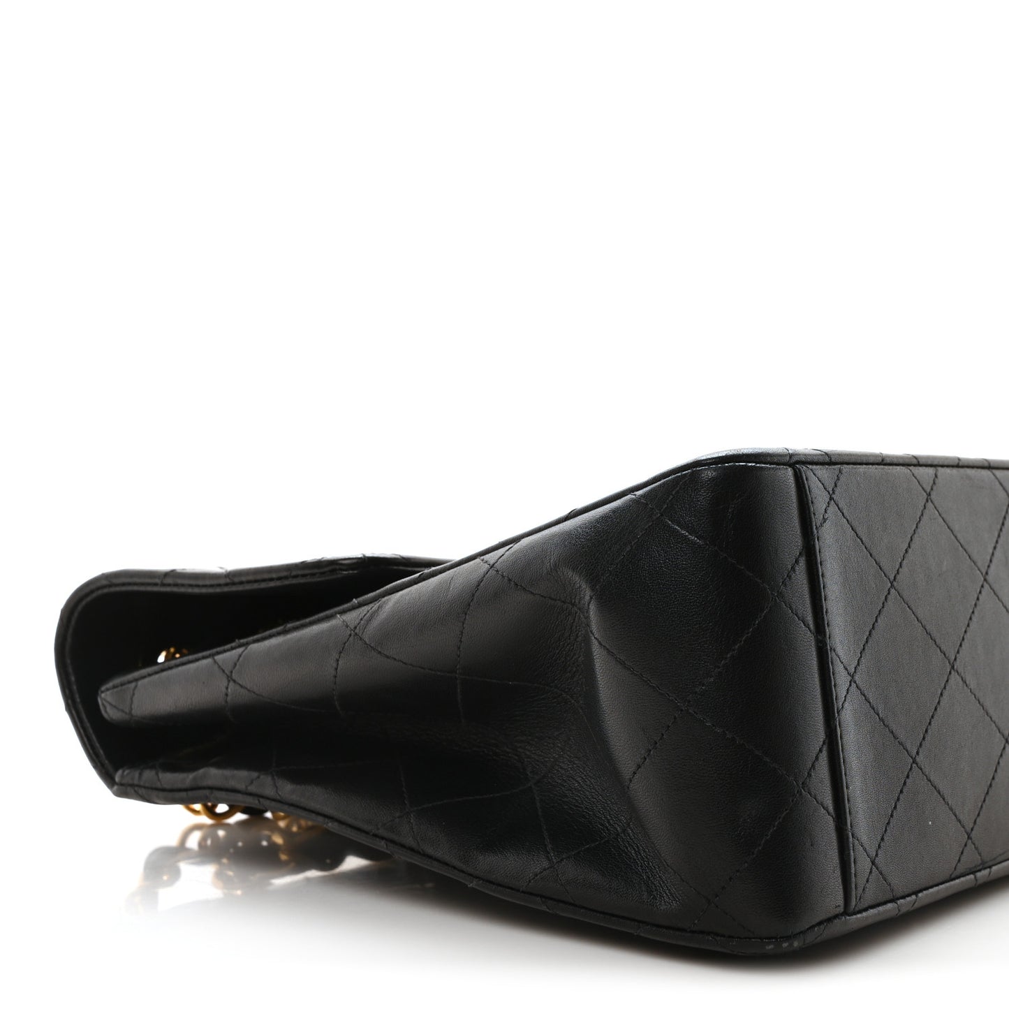 Lambskin Quilted XL Jumbo Single Flap Black