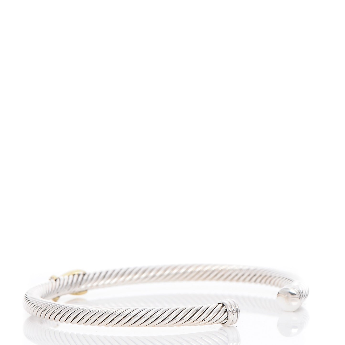 Sterling Silver 18K Yellow Gold 4mm X Station Cable Bracelet