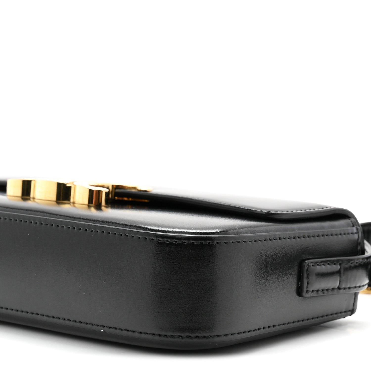 Celine Shiny Calfskin Triomphe Shoulder Bag Black 10 of 10