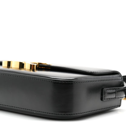 Celine Shiny Calfskin Triomphe Shoulder Bag Black 10 of 10