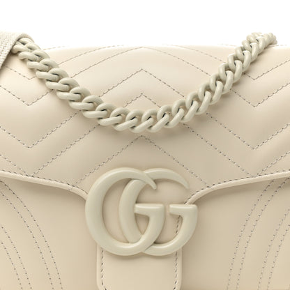 Gucci Calfskin Matelasse Monochrome GG Marmont Crossbody Shoulder Bag White 9 of 13