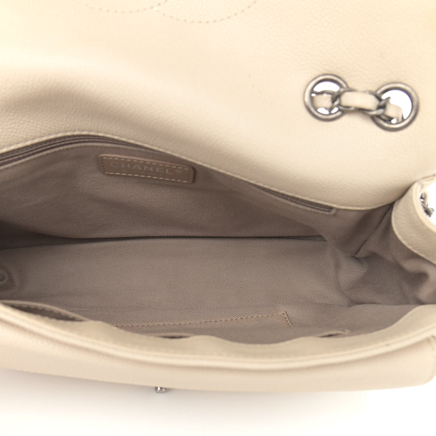 Caviar Quilted Large Now and Forever Flap Ivory