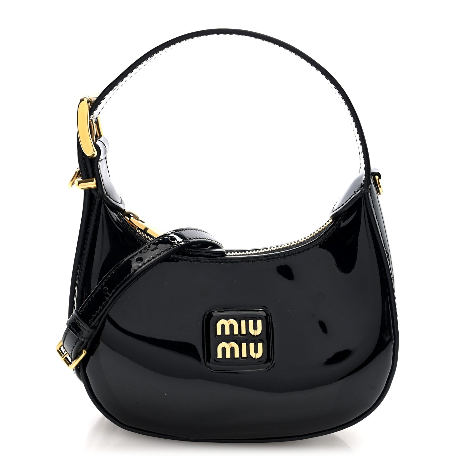 Miu Miu Patent Mini Hobo Black 1 of 9