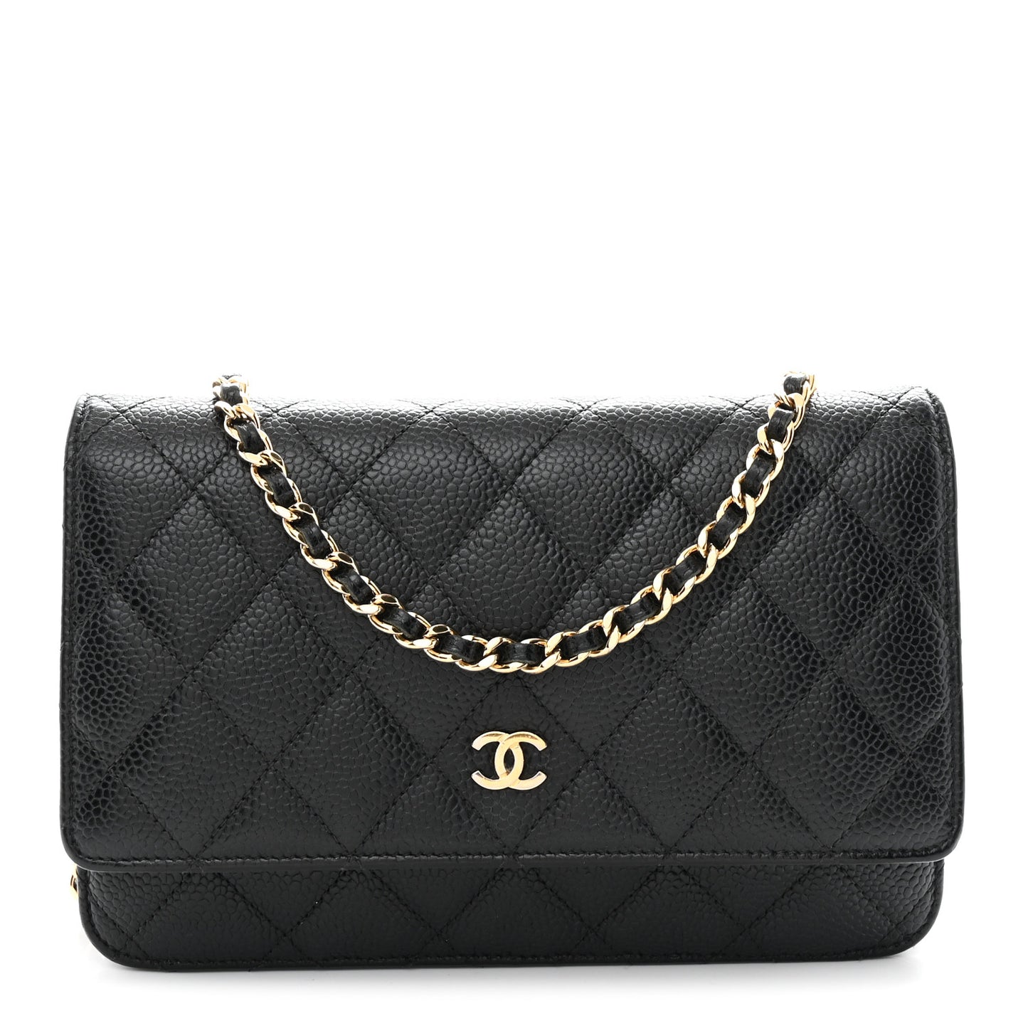 Caviar Quilted Wallet On Chain WOC Black