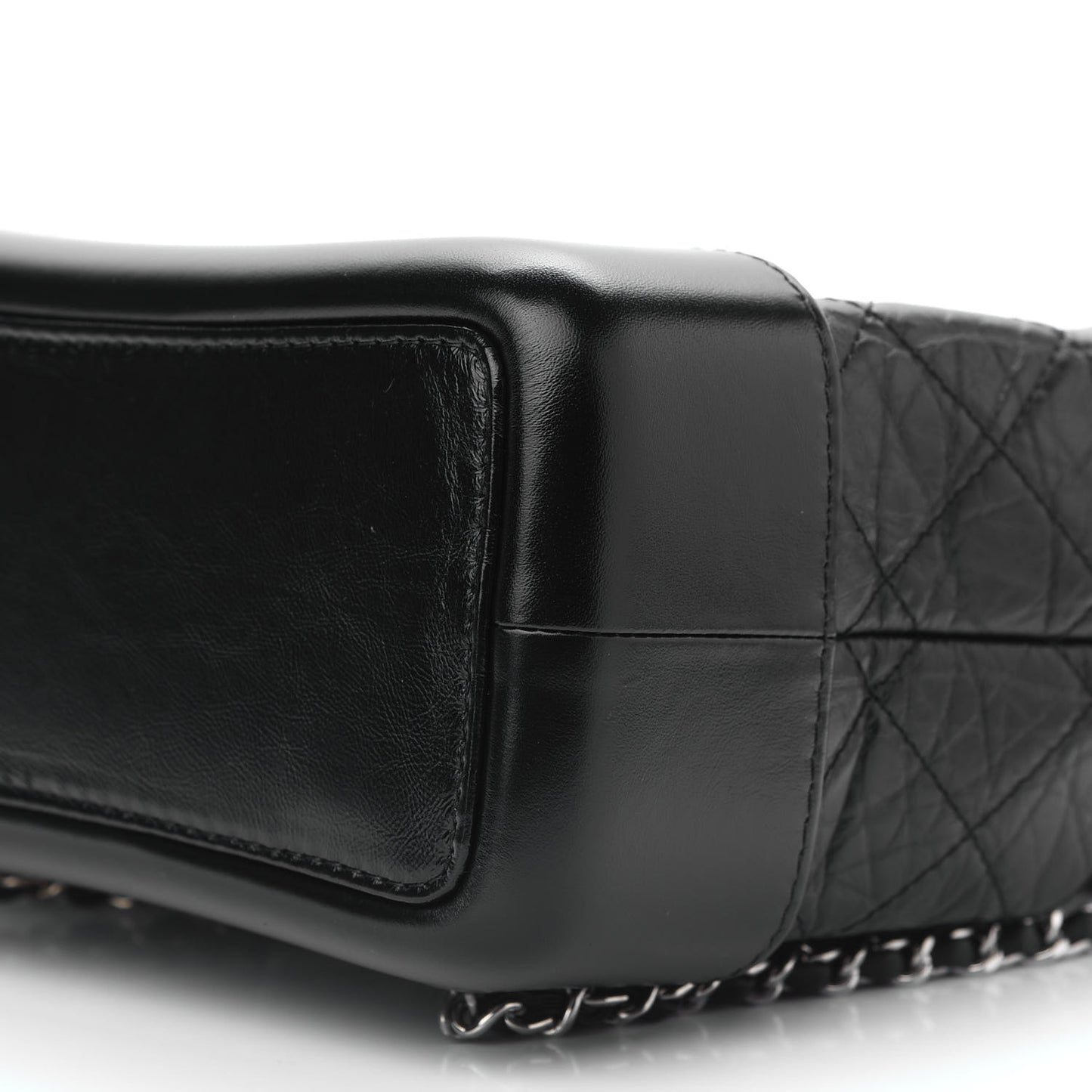 Aged Calfskin Quilted Small Gabrielle Backpack Black
