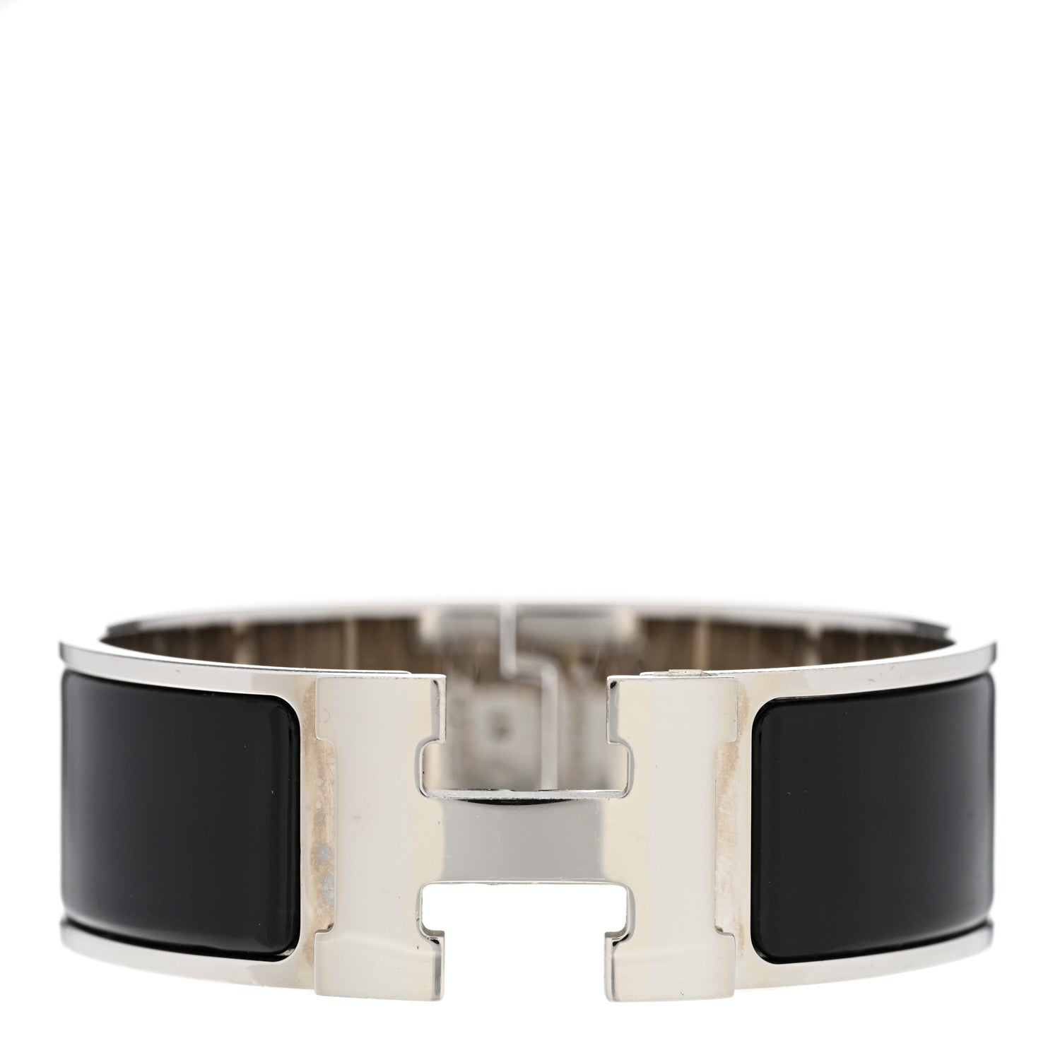 Hermes Enamel Wide Clic Clac H Bracelet GM Black 1 of 5