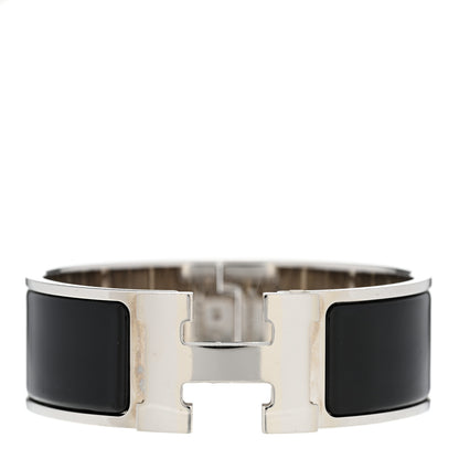 Hermes Enamel Wide Clic Clac H Bracelet GM Black 1 of 5