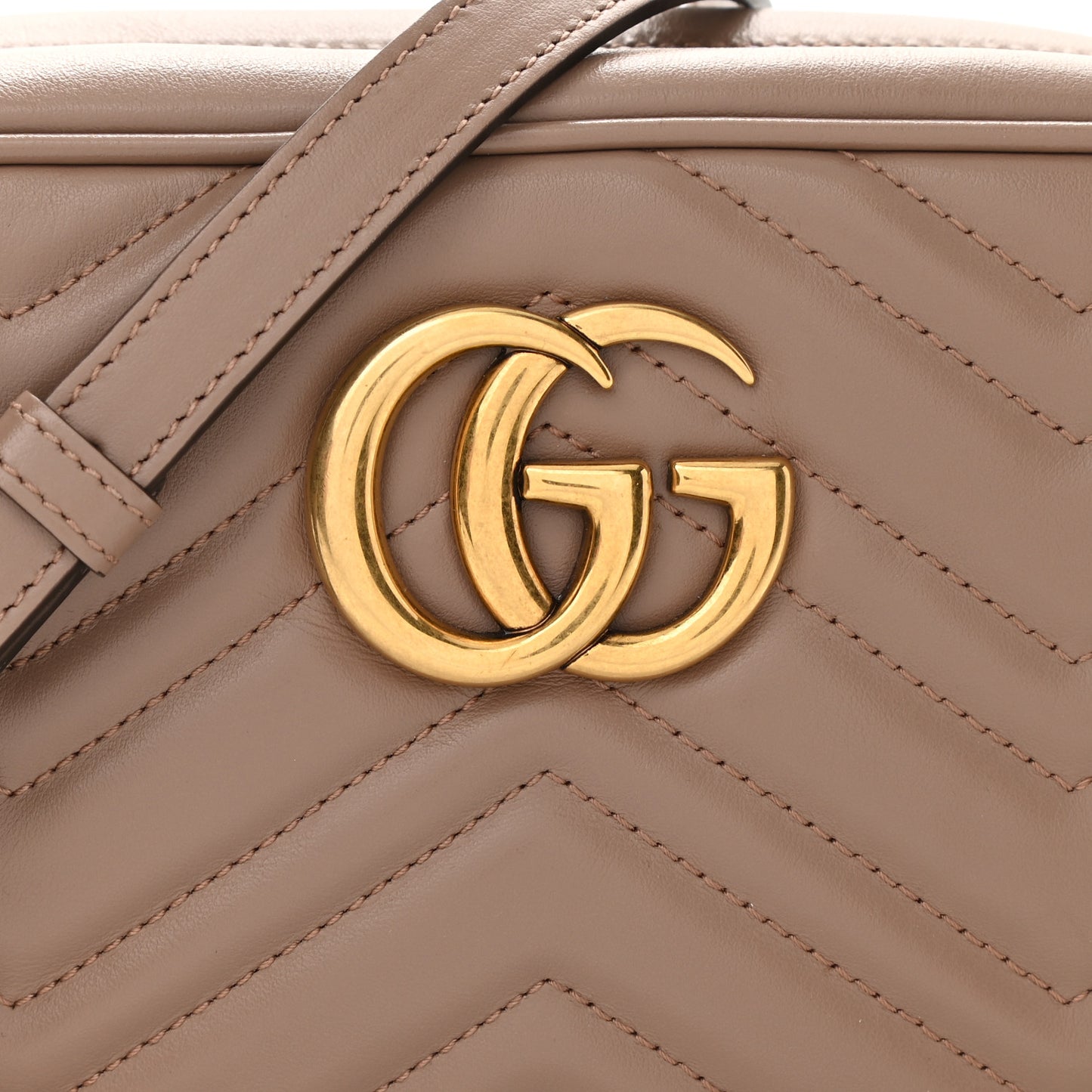 Calfskin Matelasse Small GG Marmont Chain Shoulder Bag Porcelain Rose
