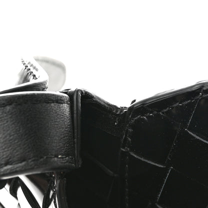 Bottega Veneta Patent Intrecciato Shoulder Bag Black 11 of 12