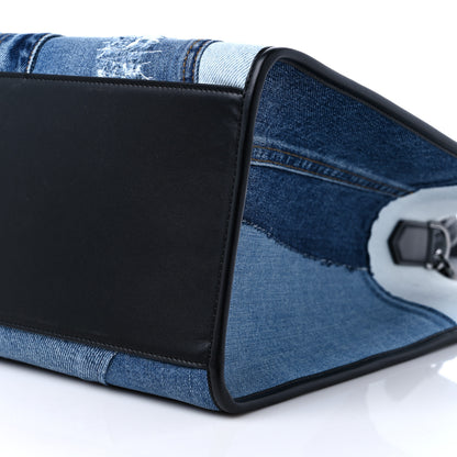 Dolce & Gabbana Large Denim Patchwork Shopping Tote Blue Black 8 of 10