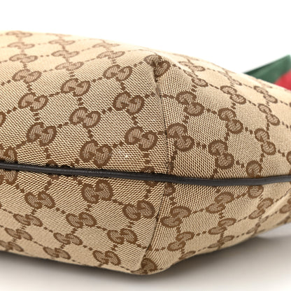 Gucci Monogram Web Medium Half Moon Hobo Dark Brown 10 of 10