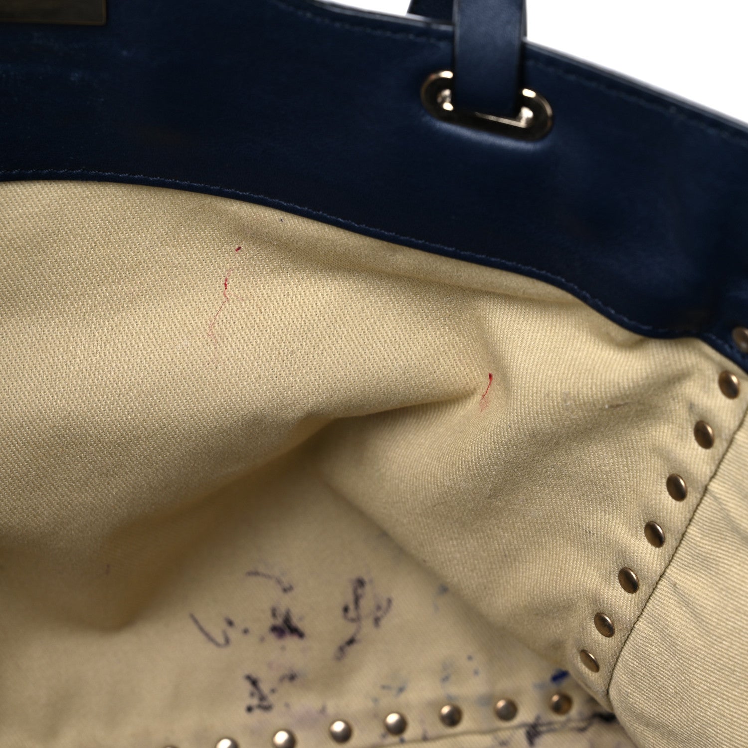 Valentino Garavani Vitello Medium Rockstud Tote Marine 17 of 33