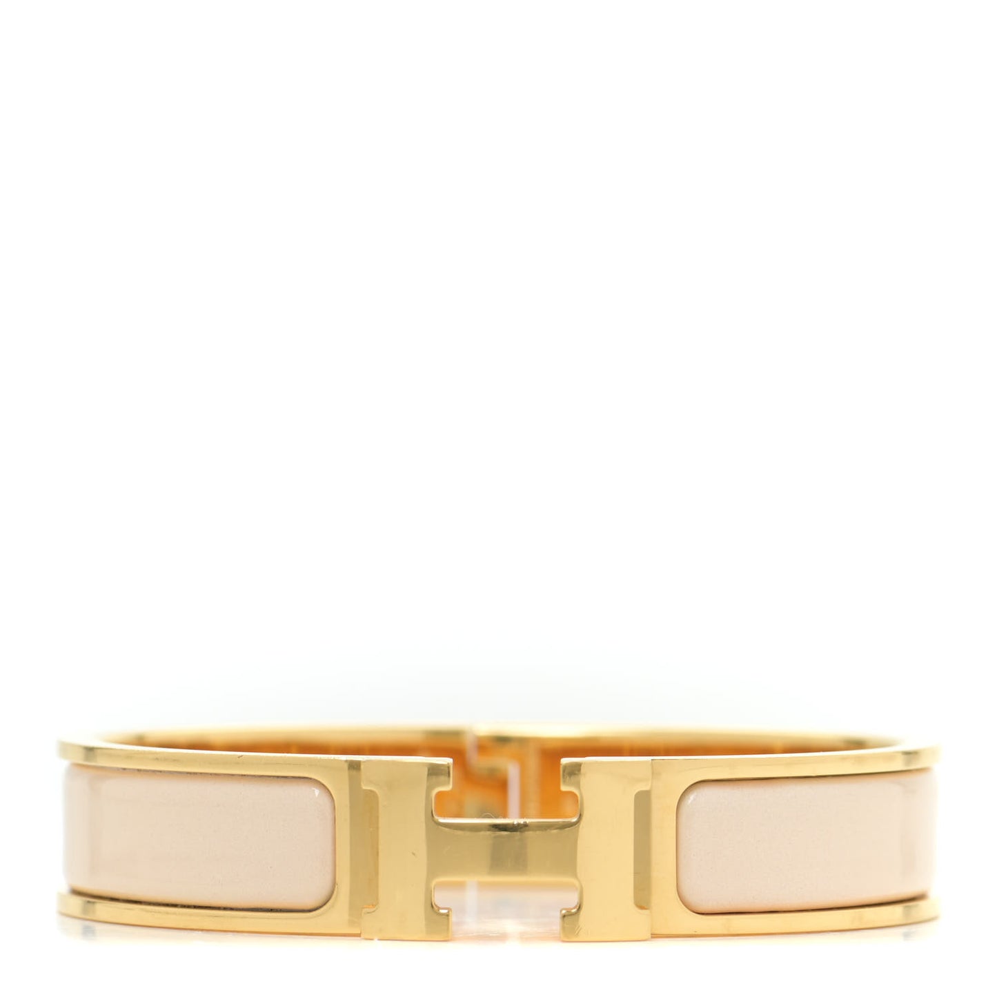 Narrow Enamel Clic Clac H Bracelet PM Pannacotta