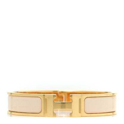 Hermes Narrow Enamel Clic Clac H Bracelet PM Pannacotta 1 of 6