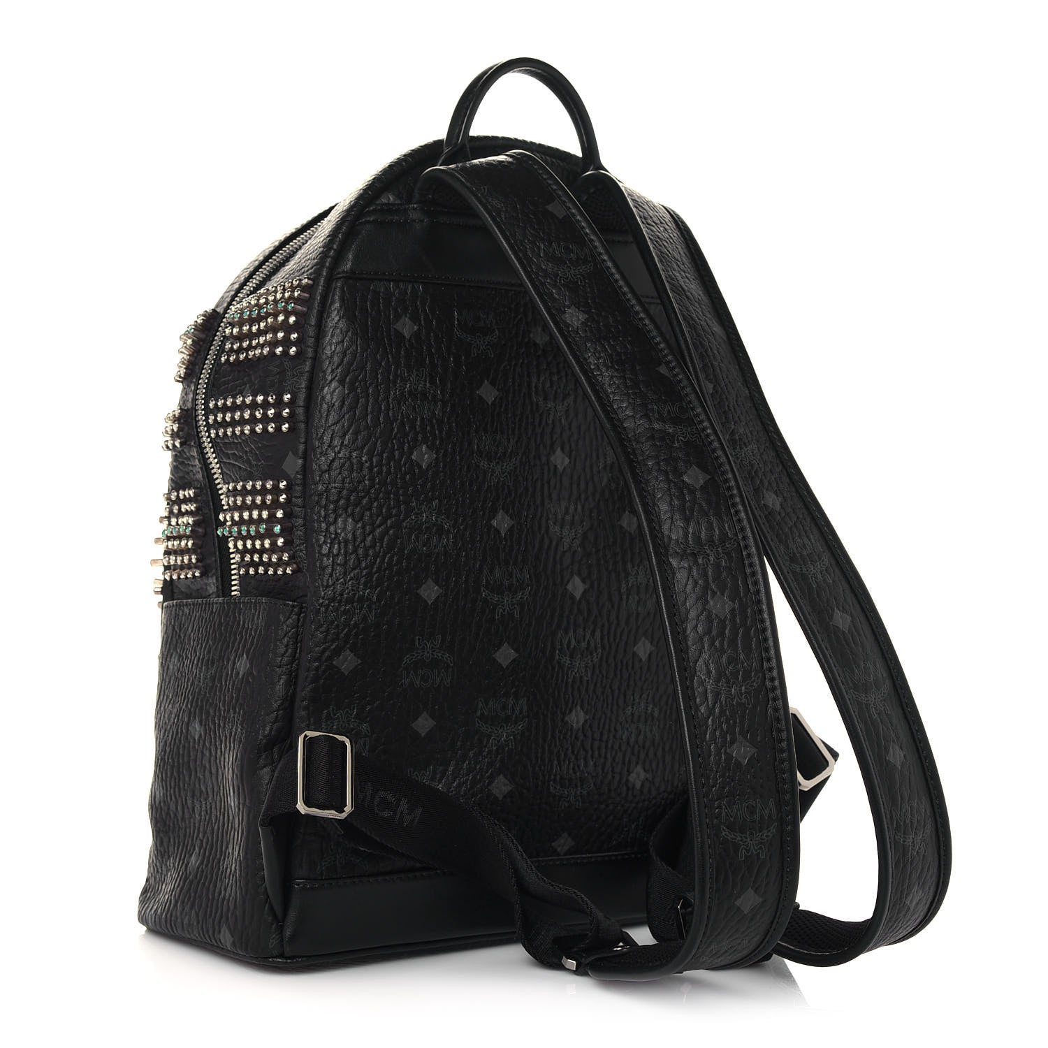MCM Visetos Studded Small Crystal Backpack Black 2 of 10