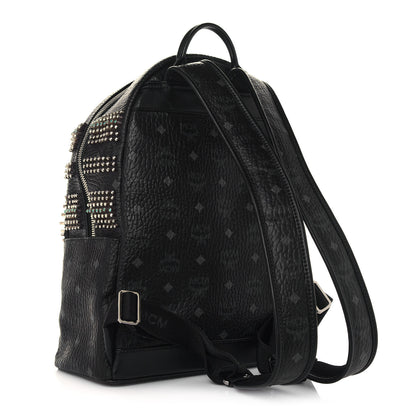 MCM Visetos Studded Small Crystal Backpack Black 2 of 10