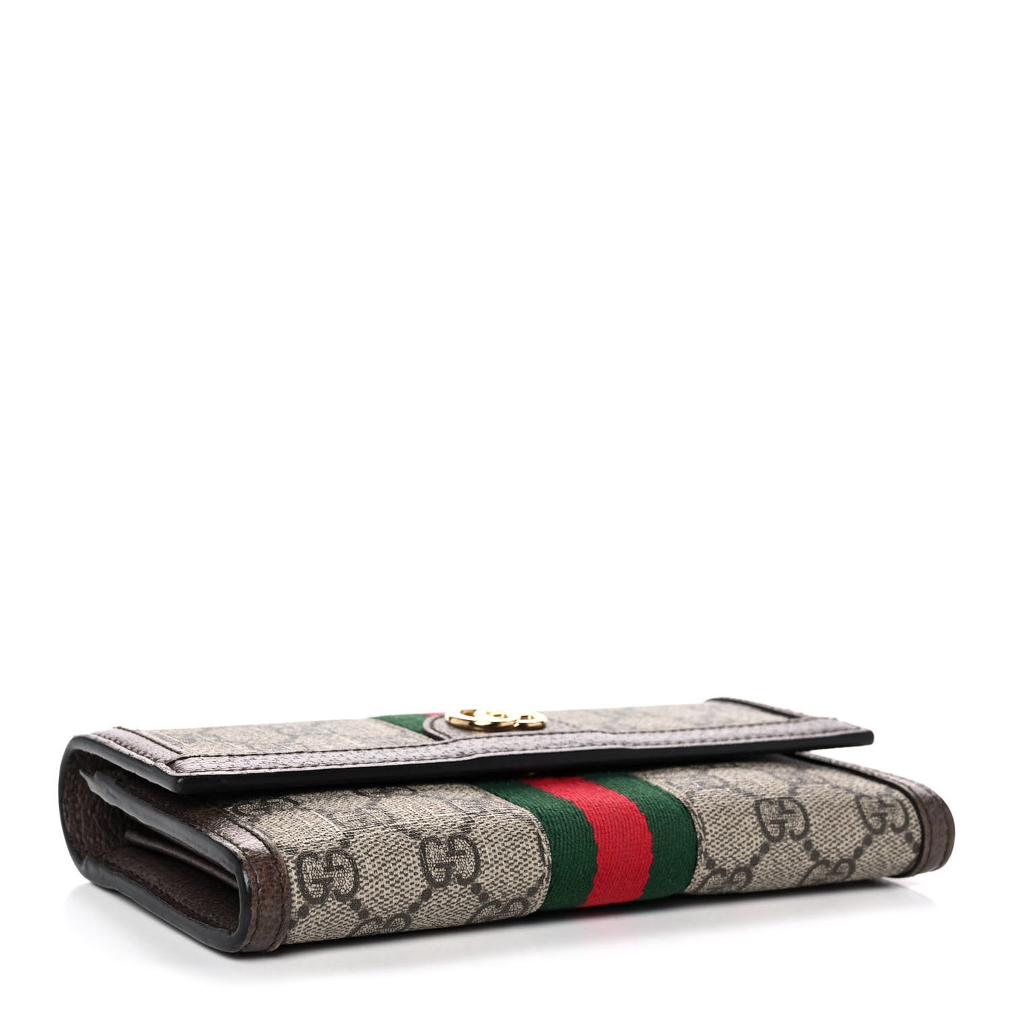 GG Supreme Monogram Web Ophidia Continental Wallet Brown