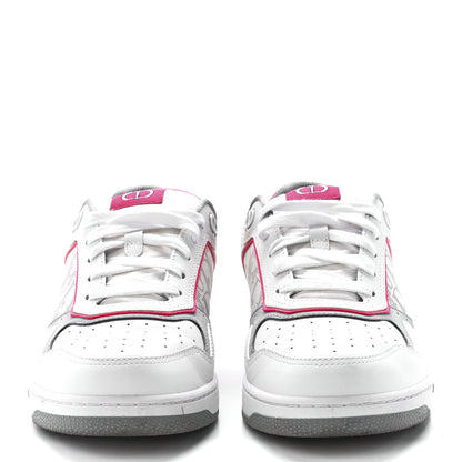 Christian Dior Smooth Calfskin Oblique Galaxy Perforated Mens B27 Low Top Sneakers 40 White Neon Pink 2 of 9