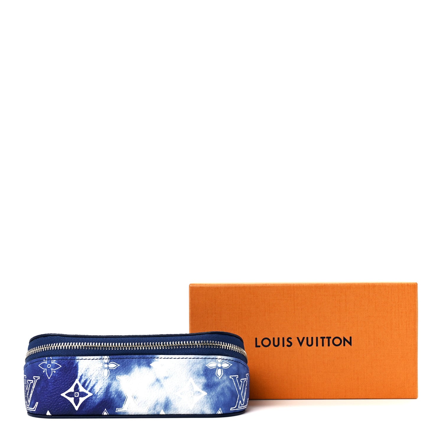 Louis Vuitton Cowhide Monogram Bandana Sunglasses Case GM Blue White 11 of 11