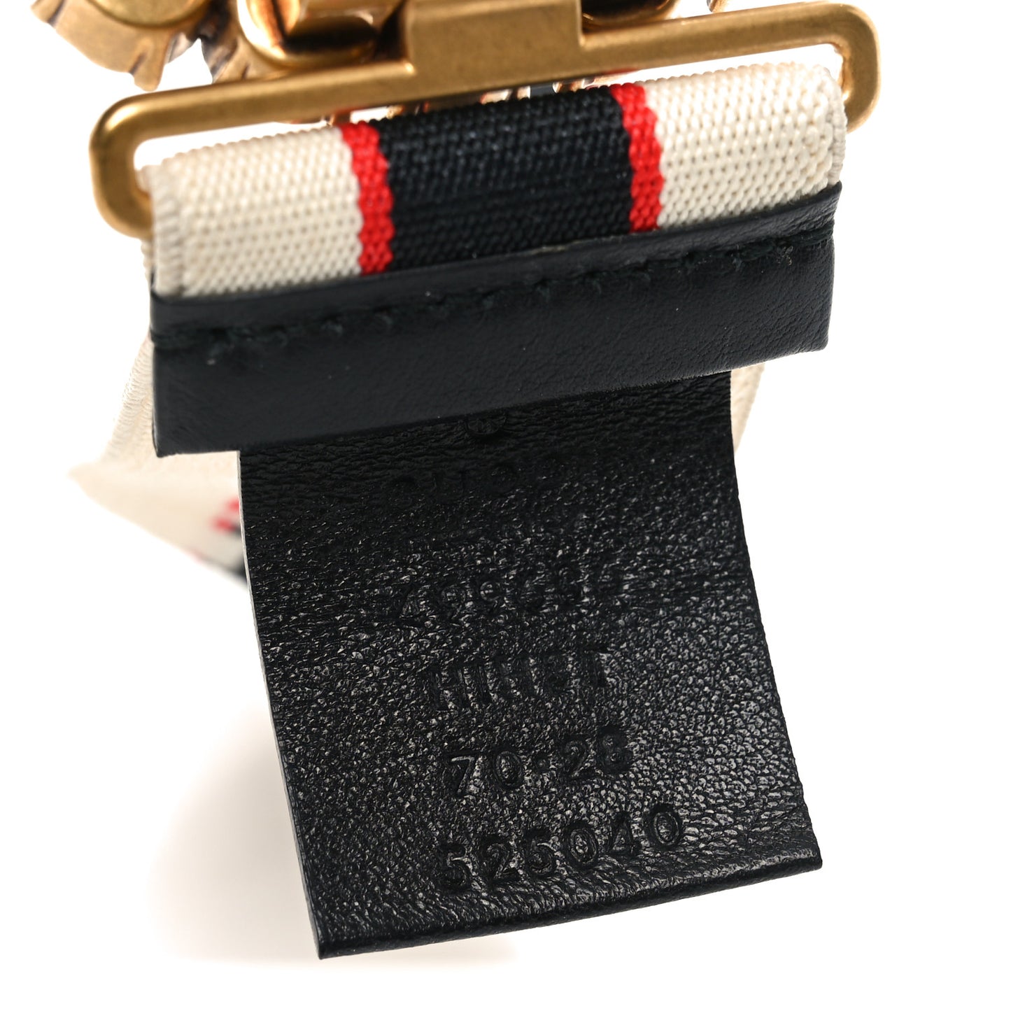 Jacquard Crystal Stripe Double G Belt 70 28 White