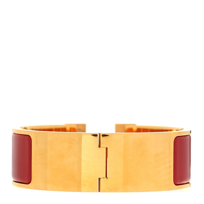 Hermes Enamel Wide Clic Clac H Bracelet PM Rouge Piment 3 of 5