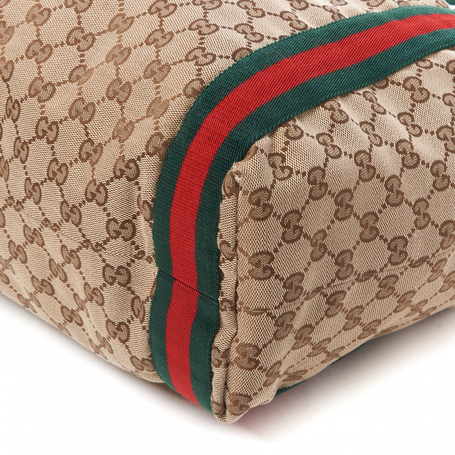Gucci GG Monogram Medium Web Handle Vertical Tote Dark Brown 5 of 10