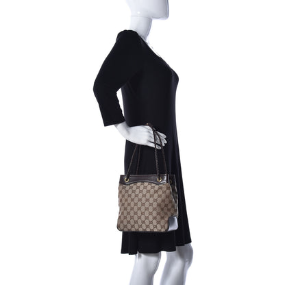 Gucci Monogram Woven Handle Tote Brown 2 of 9